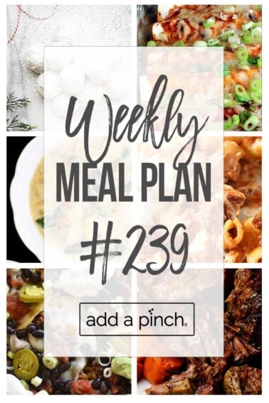 Graphic for weekly meal plan #239.