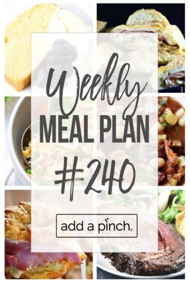 Graphic for weekly meal plan #240.