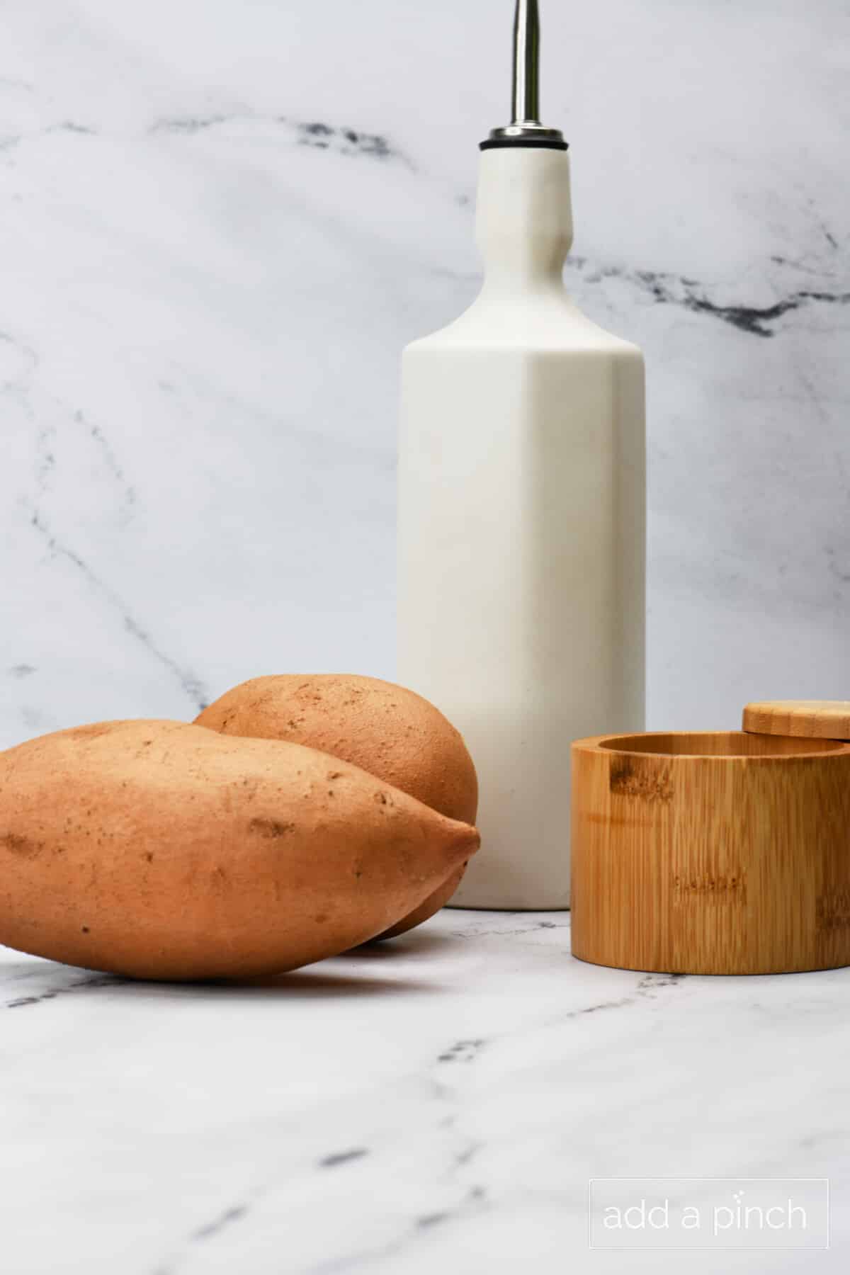 Ingredients used for air fryer sweet potatoes.