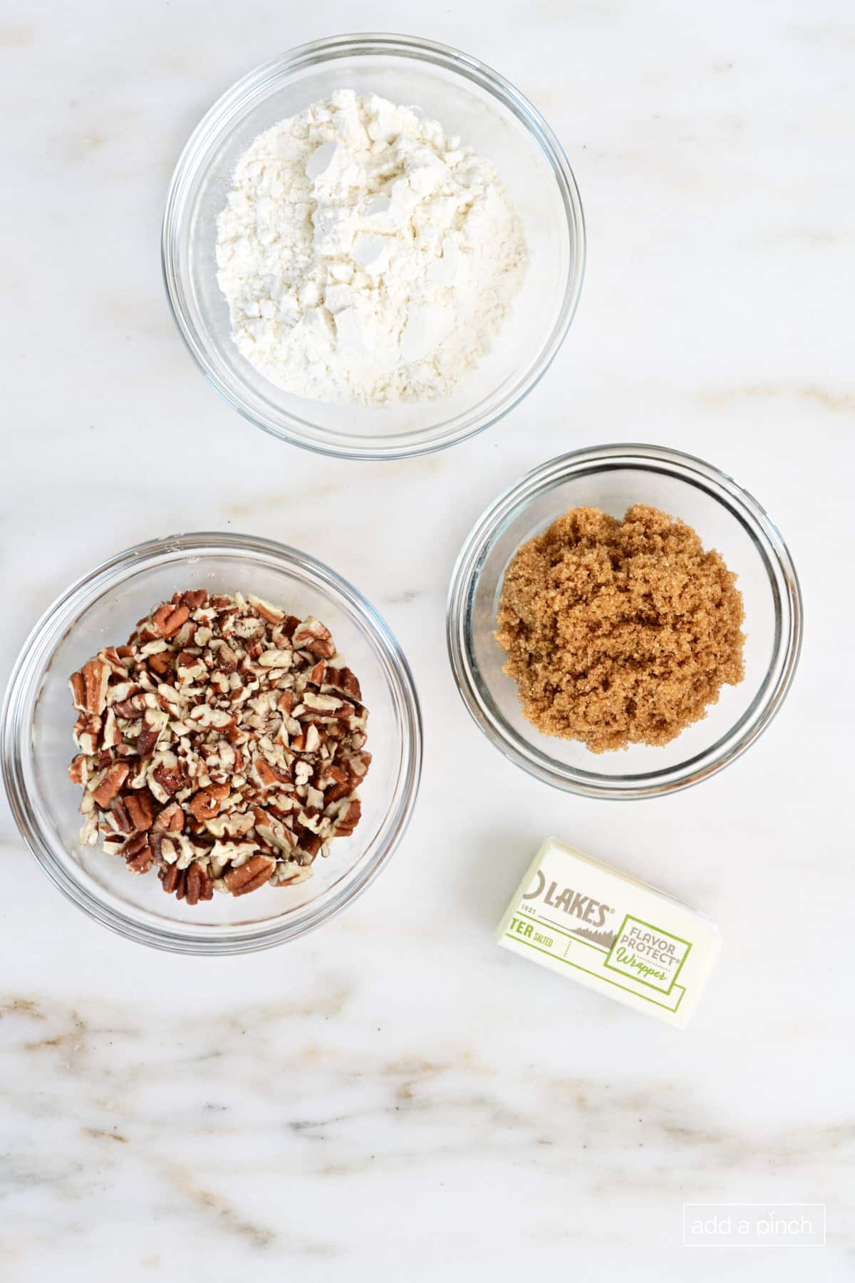 Streusel topping ingredients.