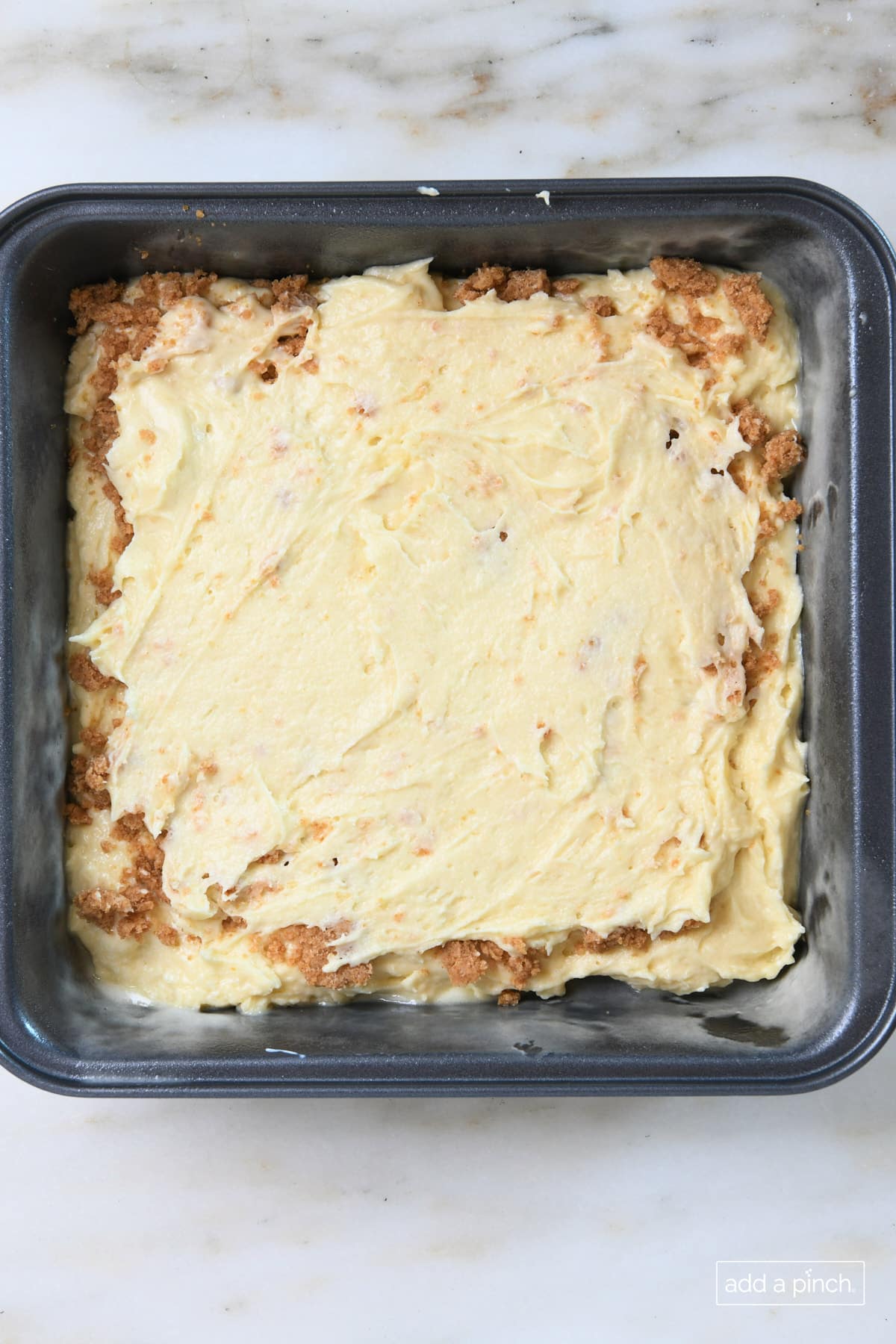 Second layer of cake batter in baking pan.