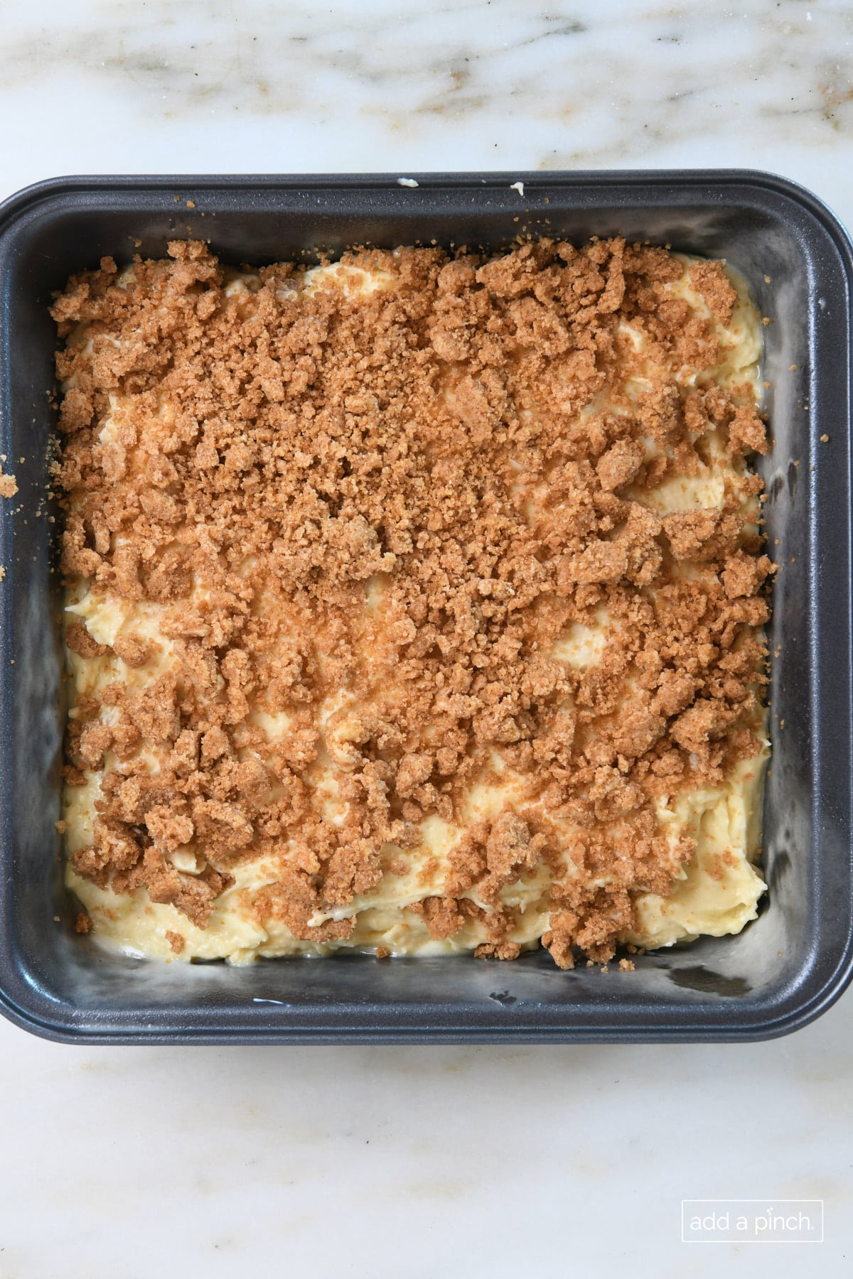 Sour cream coffee cake before baked.