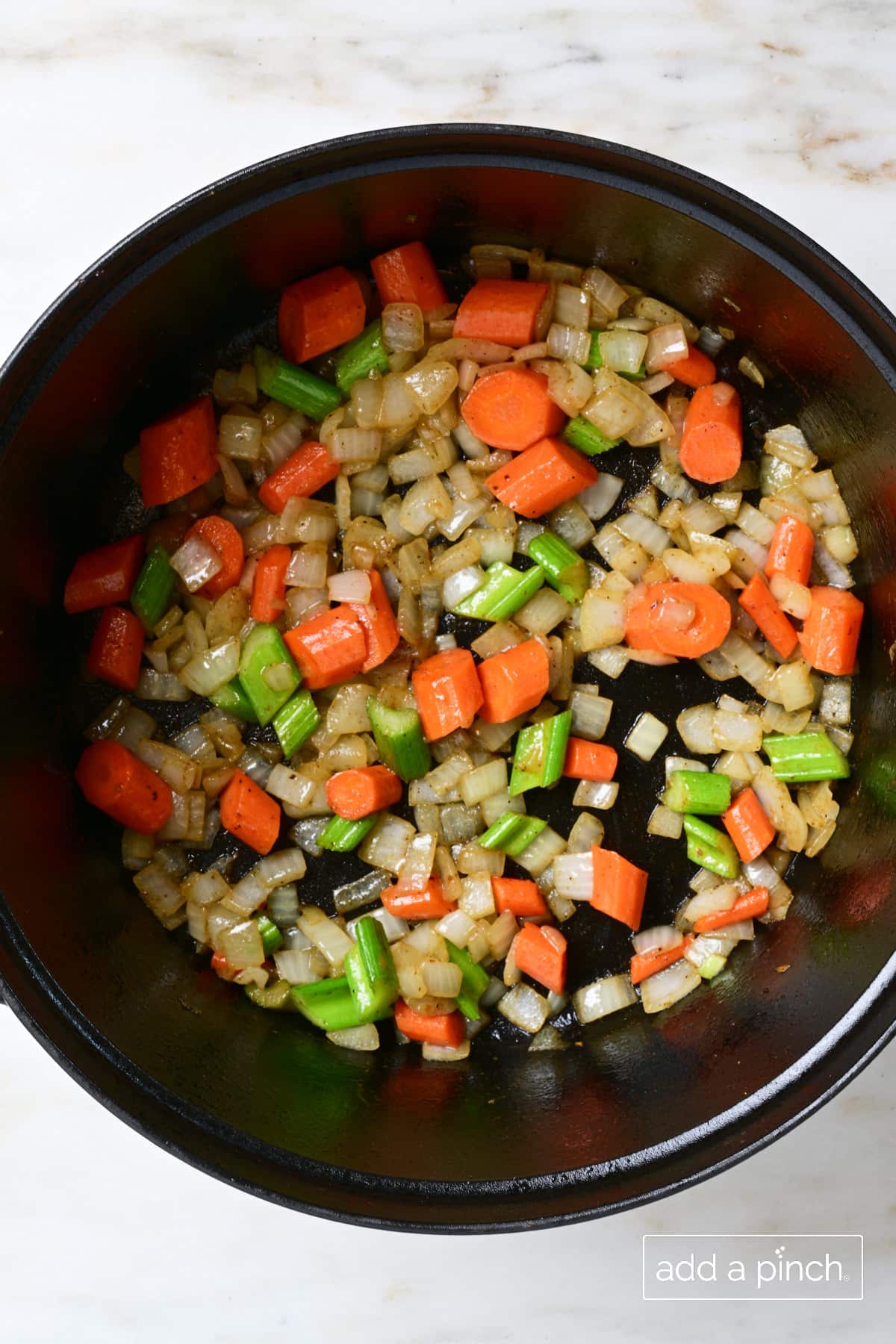 Cooked vegetables for Irish Stew.